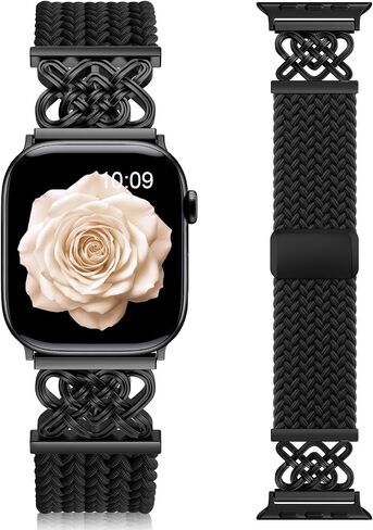 Braided Stretchy Band for Apple Watch Bands 38mm 40mm 41mm 42mm Women Men in Kuwait