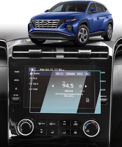 BIXUAN Tempered Glass Screen Protector for 2022-2024 Hyundai Tucson Essentail/N-Line/SE/SEL/XRT and Santa Cruz Preferred/SE/SEL Accessories Navigation 8 Inch Touch Screen Protection in Kuwait