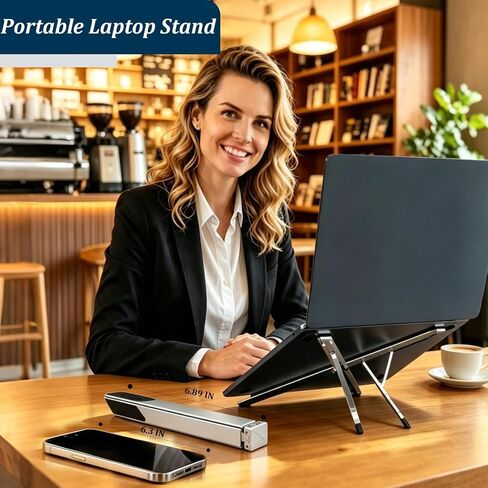 Portable Laptop Stand,Aluminum X-Shape Travel Laptop Stand Ergonomic Riser in Kuwait