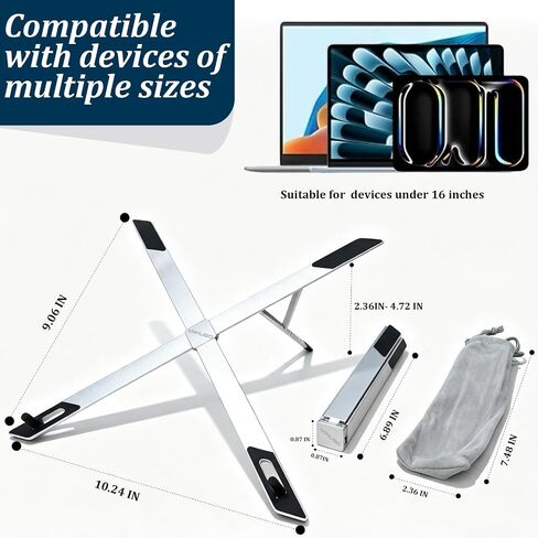 Portable Laptop Stand,Aluminum X-Shape Travel Laptop Stand Ergonomic Riser in Kuwait