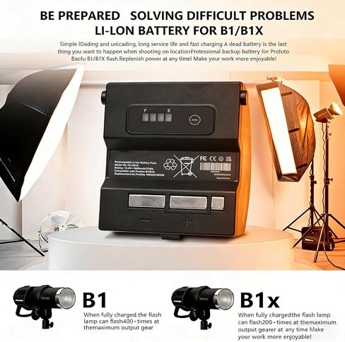Replacement Lithium ion BatteryPack for 100323/100399 Compatible with Profoto B1/B1X AirTTL Flash Heads 14.4V 5000mAh/72Wh in Kuwait