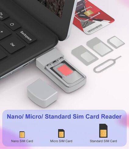 USB SIM Card Reader - Sim Card Adapter Kit with Eject Pin - Micro/Nano/Standard Sim Card Readers - USB to Sim Card Adapter Edit and Read Messages/Contacts - SIM Adapters for Laptops Computer Windows in Kuwait