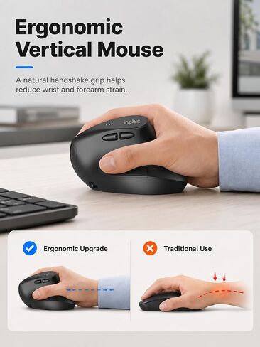 INPHIC X9 Pro Ergonomic Wireless Mouse 12800DPI Rechargeable Vertical Mouse in Kuwait