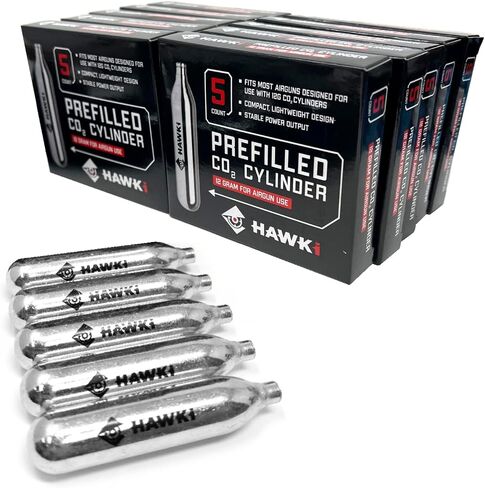 Hawki 12 Gram CO2 Cartridges for Air Guns, BB Guns, Airsoft Pistols & Paintball Accessories in Kuwait