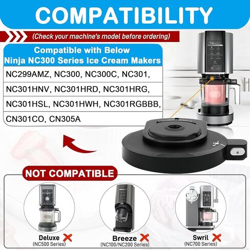 Outer Bowl Lid Replacement for Ninja Creami NC301 Ice Cream Maker, Reusable Creami Replacement Lid Compatible with Ninja Creamy NC301 NC300 NC299AMZ CN301CO Series in Kuwait