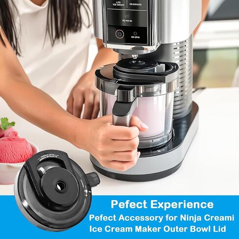 Outer Bowl Lid Replacement for Ninja Creami NC301 Ice Cream Maker, Reusable Creami Replacement Lid Compatible with Ninja Creamy NC301 NC300 NC299AMZ CN301CO Series in Kuwait