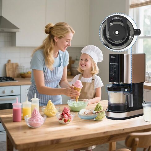 Outer Bowl Lid Replacement for Ninja Creami NC301 Ice Cream Maker, Reusable Creami Replacement Lid Compatible with Ninja Creamy NC301 NC300 NC299AMZ CN301CO Series in Kuwait
