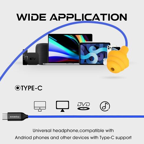 MIPEACE Ear Plug Headphones for Work, Work Earbuds USB Type C Headphones Earphones for Industrial Safety Construction(Without Mic & Control) in Kuwait