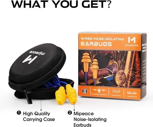 MIPEACE Ear Plug Headphones for Work, Work Earbuds USB Type C Headphones Earphones for Industrial Safety Construction(Without Mic & Control) in Kuwait
