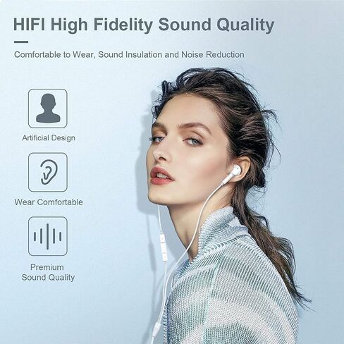 2 Pack Lightning Earbuds for iPhone, Mic, Volume Control, Noise Reducing in Kuwait
