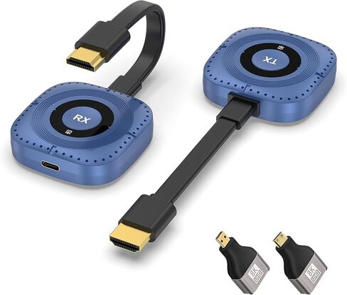 Wireless HDMI Transmitter and Receiver 4K Decoding 1080P Out, 328FT/100M Wireless HDMI Extender for Seamless High-Definition Streaming from Laptop/PC/TV Box to Monitor/TV/Projector in Kuwait