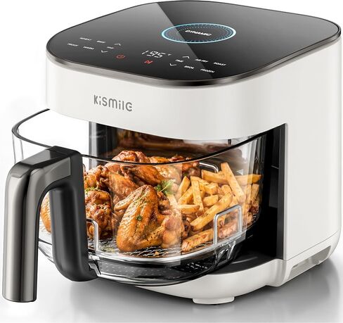 Kismile AeroLucen 5 QT Glass Air Fryer, No Preheat, 8-in-1, 450°F in Saudi Arabia