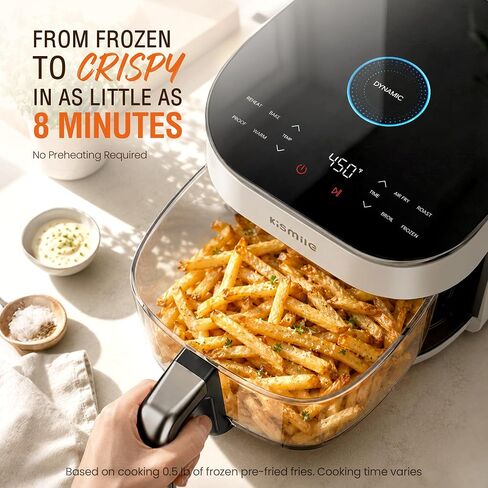 Kismile AeroLucen 5 QT Glass Air Fryer, No Preheat, 8-in-1, 450°F in Saudi Arabia
