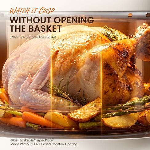 Kismile AeroLucen 5 QT Glass Air Fryer, No Preheat, 8-in-1, 450°F in Saudi Arabia