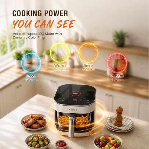 Kismile AeroLucen 5 QT Glass Air Fryer, No Preheat, 8-in-1, 450°F in Saudi Arabia