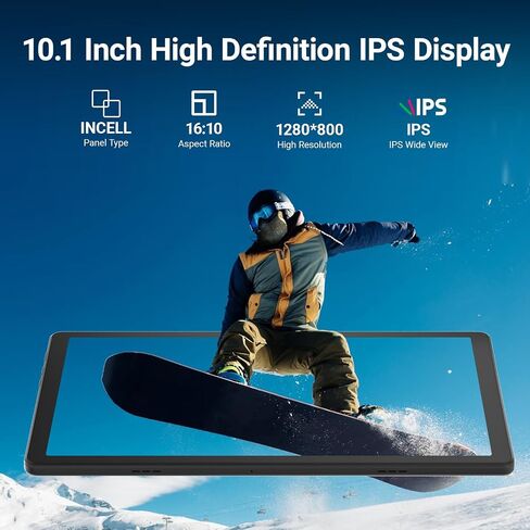 Gleeso Tablet Android 16 Tablet 10 Inch, 24GB RAM 1TB Expandable, 6000mAh Battery, Widevine L1, Face Unlock, WiFi 6, Bluetooth 5.4, Dual Cameras Tablet for Work & Entertainment in Kuwait