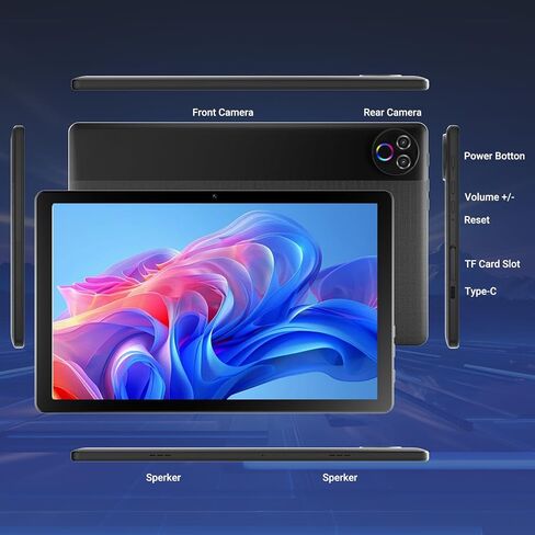 Gleeso Tablet Android 16 Tablet 10 Inch, 24GB RAM 1TB Expandable, 6000mAh Battery, Widevine L1, Face Unlock, WiFi 6, Bluetooth 5.4, Dual Cameras Tablet for Work & Entertainment in Kuwait