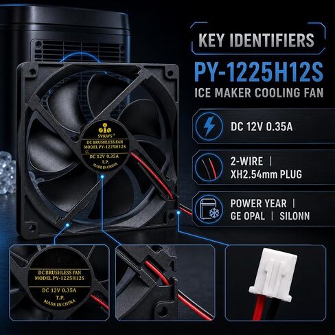 2026 Upgrade for PY-1225H12S 12V 0.35A 2pinA1 7-Blades Ice Maker Fan in Saudi Arabia