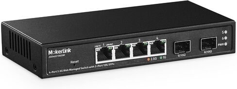 MokerLink 8 Port 2.5 Gigabit Managed Switch with 10G SFP+ Slot, 8 x 2.5G Base-T Ports Compatible with 10/100/1000Mbps, Mini Size Metal Managed Fanless Network Switch in Kuwait