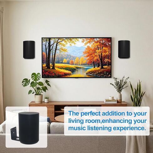 Speaker Wall Mount for Sonos ERA 100 & ERA 100 SL, 2 Pack | Speaker Mount for Sonos Includes All Mounting Hardware,Easy DIY Assembly,Holds Up to 33lbs,HD-658,Black in Kuwait