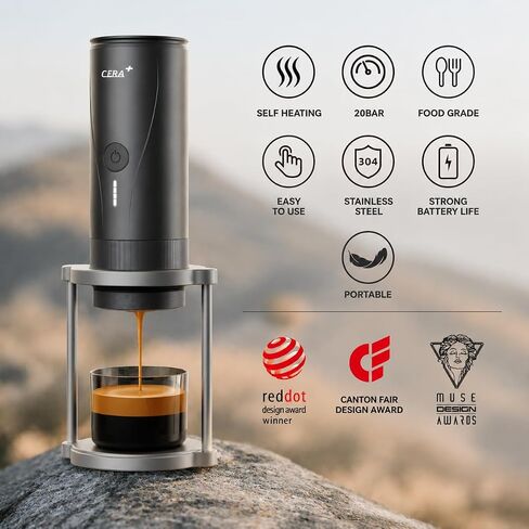 CERA+ PCM04A Portable Espresso Maker with 51mm Professional Basket in Kuwait