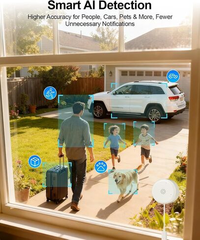 Gyliziex Window Camera for Home Security, 2K WiFi Security Camera, 5GHz & 2.4GHz, AI Human Detection, Starlight Night Vision, Two-Way Audio, Magnetic Mount in Kuwait