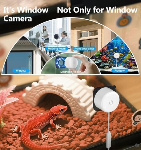 Gyliziex Window Camera for Home Security, 2K WiFi Security Camera, 5GHz & 2.4GHz, AI Human Detection, Starlight Night Vision, Two-Way Audio, Magnetic Mount in Kuwait