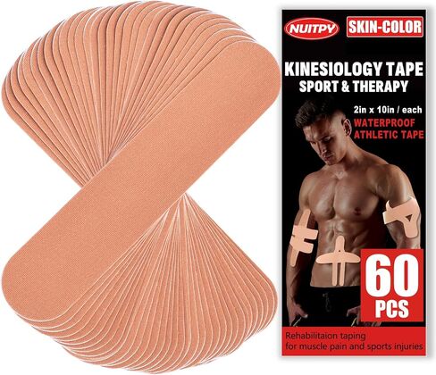 60 Pcs Precut Kinesiology Tape Strips, 6 Colors 2in x 10in Kinetic Tape in Kuwait