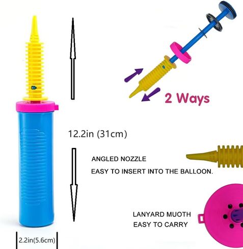 Luszmoax Balloon Pump Hand Held Two-Way Dual Action -Balloon Inflator Pump -Air Pump for Balloons in Kuwait
