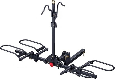 Young Bike Rack Hitch for Car - 200LB 2-Bike Rack Hitch Mount Platform Style Hitch Bike Rack，Smart Tilting & Easy Fold for Car SUV with 2 Inch Receiver，Bike Carrier Fits Up to 5-inch Fat Tire in Kuwait