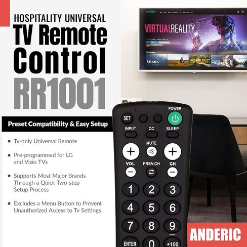 Anderic RR1001 Simple TV Universal Remote - Works All Brands in Kuwait