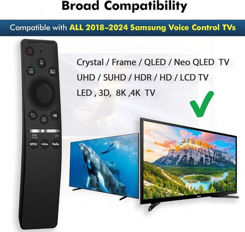 for Samsung Replacement Universal Remote with Voice Function, Compatible with 2019-2025 All Samsung TV Frame Curved QLED Crystal TVs Remotes in Kuwait