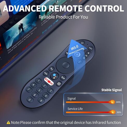 Replacement Remote Control for TiVo Stream 4K UHD Streaming Media Player, for TV, AV Audio and Devices, Models R37023B, Google-Assistant Voice, Easy to Pair in Kuwait
