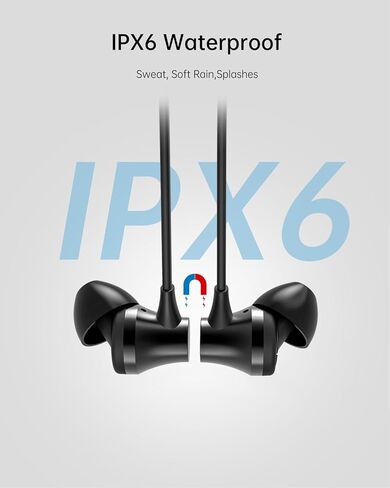 Blue Air Neckband Bluetooth Earphones Magnetic in Ear Sports Headphones in Kuwait