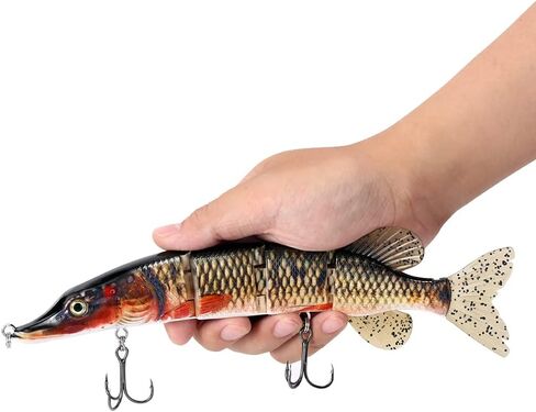 Large Multi Jointed Fishing Lures Bait,Big Giant Fishing Bass Lures,Crankbaits Swimbaits with Treble Hook in Kuwait