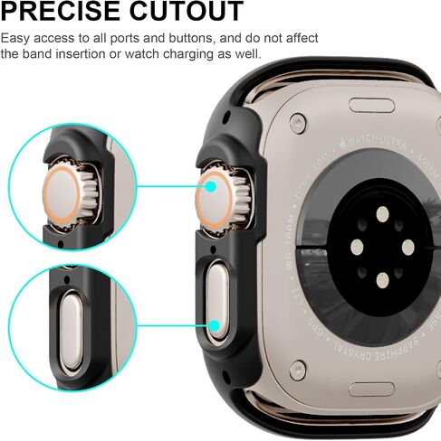 14 Pack Case with Tempered Glass Screen Protector for Apple Watch Ultra 49mm Case,Anotch Full Coverage Hard PC Protective Cover HD Ultra-Thin Bumper for iWatch Ultra 49mm Accessories in Kuwait