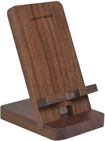 LUCKY BEAN Wood Phone Stand, Desktop Wooden Phone Holder, Portable Office Phone Stand for Desk, Wood ipad Stand， Compatible with iPhone & All Cell Phones (Bamboo) in Kuwait
