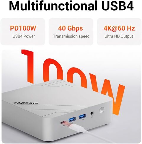 FIREBAT F1 Mini Gaming PC Ryzen7 H 255(Upgraded 8745H/6900HX 8C16T) 4.9GHz,16GB RAM 512GB SSD，Radeon 780M,4K Triple Display,USB4/2.5G LAN/HDMI 2.0/WiFi 6/DP1.4/54W, LPDDR5,Mini Desktop Computer in Kuwait