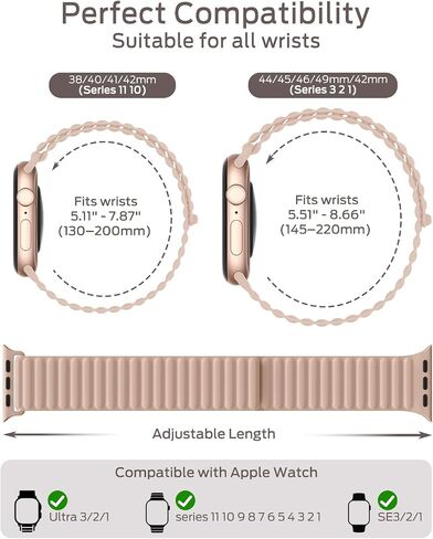 Magnetic Silicone Sport Band for Apple Watch Bands Series 11-1/SE/Ultra in Kuwait