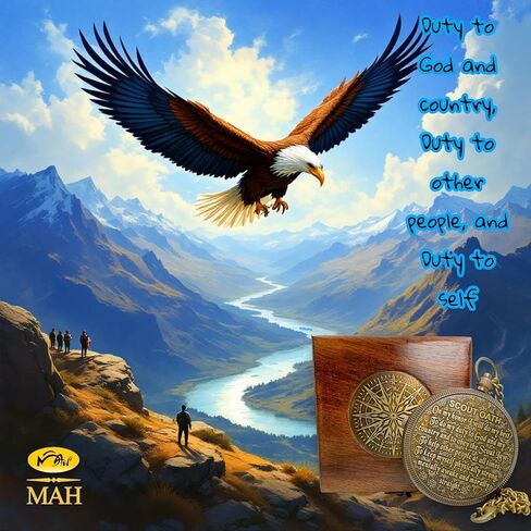 Scout Compass with Oath Message – Solid Brass Pocket Compass for Boys, Teens & Scouts | Inspirational Keepsake Gift for Eagle Ceremony, Graduation, Hiking, Camping, Outdoor Adventures, Promotion Gift in Kuwait