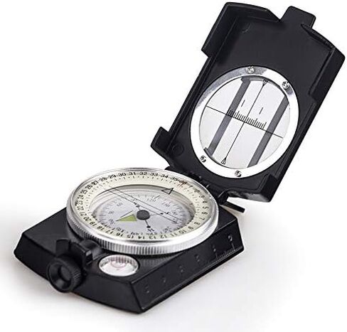 COSTIN Multifunctional Compass, Metal Military Waterproof High Accuracy Compass with Map Measurer, Distance Calculator,Bubble Level Perfect for Outdoor Activities, Matte Black in Kuwait