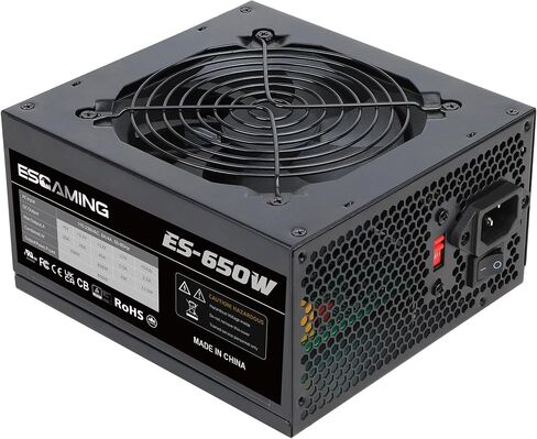 ESGAMING 650W PSU - Non-Modular ATX Power Supply with Auto-Thermally Controlled 120mm Fan and 6+2 Pin Connectors, PFC Protection 115/230V Switch in Saudi Arabia