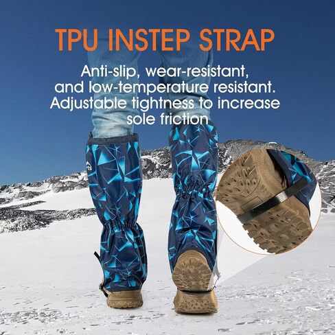 Waterproof Leg Gaiters for Men and Women Adjustable Snow Boot Gaiters for Hiking in Hunting Sand and Mud Mountain Climbing or Snowshoeing （TriangleB L in Kuwait