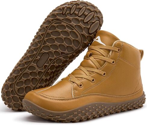 HARENCE Mens Wide Toe Barefoot Boots with Zero Drop Sole for Outdoor Camping Hiking Walking Non-Slip Waterproof in Kuwait