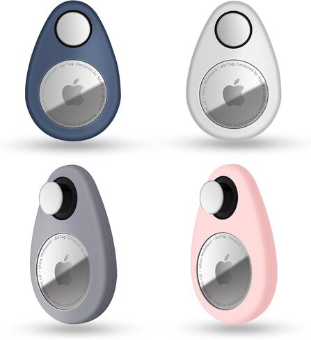 Airtag Holder for Kids 4 Pack Kids GPS Tracker,Anti-Removal Airtags Tracker Case with Safety Pins,Secure & Discreet,Suitable for Children,Elderly, Backpack,Jackets, Luggage (Grey, Pink,Blue,White) in Kuwait