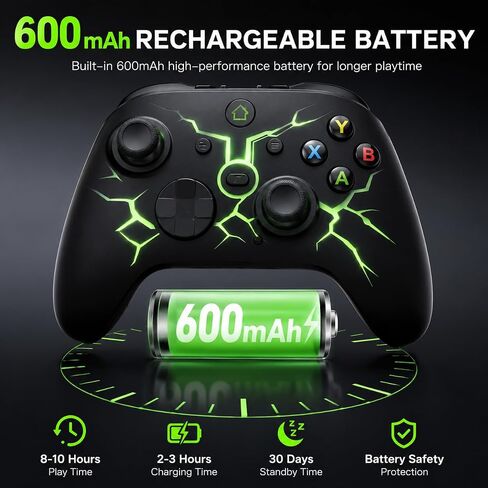 CFORWARD X Box One Controller with 2.4G Adapter, Wireless Gamepad for X Box 1/Series X/S & PC Win10+, With Dual Vibration, Turbo, Programmable Buttons, RGB LED Lighting, Third-Party Controller in Kuwait