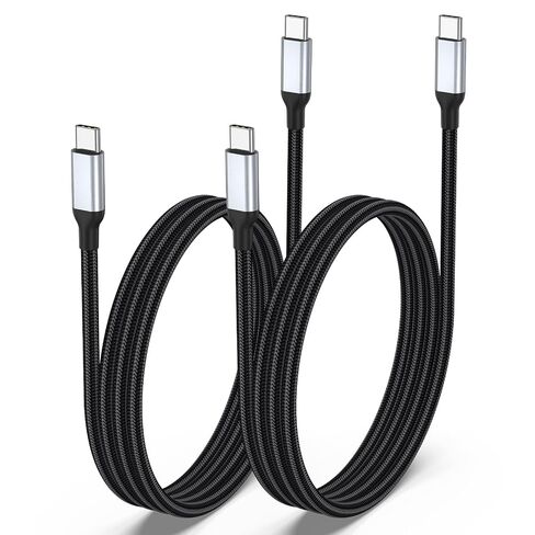 USB C to USB C Cable 2ft, 2Pack Short C to C Cable Fast Charging 60W Type C to Type C Car Charger Cord Braided 2 ft USBC Cable for iPhone 16/15 Pro Max, Galaxy S24/S23, iPad Pro/Air, MacBook Air/Pro in Kuwait