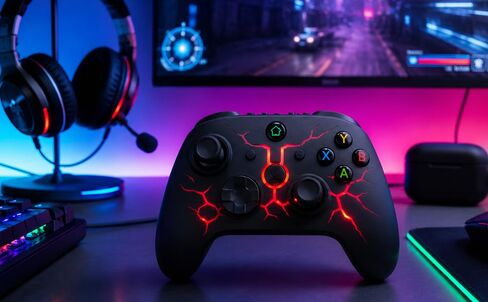CFORWARD X Box One Controller with 2.4G Adapter, Wireless Gamepad for X Box 1/Series X/S & PC Win10+, With Dual Vibration, Turbo, Programmable Buttons, RGB LED Lighting, Third-Party Controller in Kuwait
