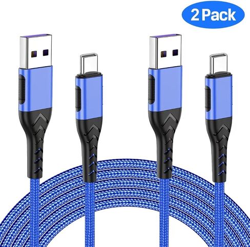 Durcord USB C Cable, Upgarded 2Pack 3ft Fast Charging USB Type C Charging Cord Cable, 3 Foot Type C Charger Nylon Braided USB Cable Compatible Compatible with iPhone 15/Pro/Plust/Max/Samsung-Blue in Kuwait