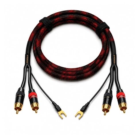 RCA Cable with Ground Wire for Turntable, 3.3 FT, 18AWG OFC Braided 2RCA Male Stereo Audio Cable, Gold-Plated Connectors for Preamp, Record Player, DJ Mixer, Amplifier in Kuwait